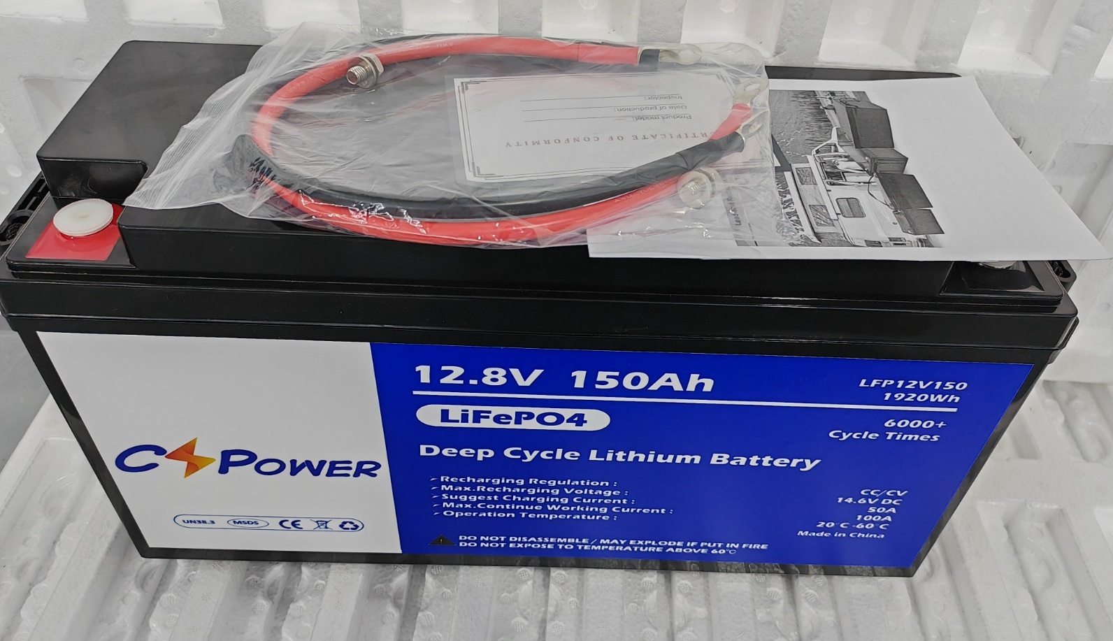 Акумуляторна батарея CS POWER LFP12V150 LiFePO4, 150Ah, 12,8V, 483x170x240мм, (LFP12V150)